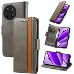 For Realme 11 4G Global CaseNeo Splicing Dual Magnetic Buckle Leather Phone Case(Grey)