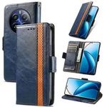 For Realme 12 Pro CaseNeo Splicing Dual Magnetic Buckle Leather Phone Case(Blue)