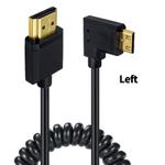 JUNSUNMAY 4K 60Hz Mini HDMI Male to HDMI 2.0V Male Spring Cable, Length:1.8m(Left)