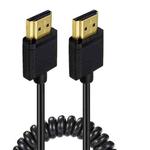 JUNSUNMAY 4K 60Hz HDMI Male to Male HDMI 2.0V Elbow Head Spring Cable, Length:1.2m(Straight)