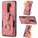 For Xiaomi Redmi 9 Retro Skin-feel Ring Card Wallet Phone Case(Pink)