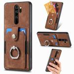 For Xiaomi Redmi Note 8 Pro Retro Skin-feel Ring Card Wallet Phone Case(Brown)