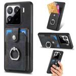 For Xiaomi 15 Retro Skin-feel Ring Card Wallet Phone Case(Black)