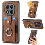 ForXiaomi Redmi Note 14 Pro+ 5G Retro Skin-feel Ring Card Wallet Phone Case(Brown)