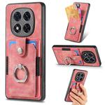 ForXiaomi Redmi Note 14 Pro+ 5G Retro Skin-feel Ring Card Wallet Phone Case(Pink)