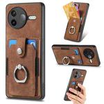For Redmi K80 / Poco F7 Pro Retro Skin-feel Ring Card Wallet Phone Case(Brown)