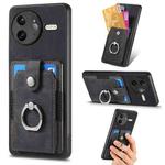 For Redmi K80 Pro / Poco F7 Ultra Retro Skin-feel Ring Card Wallet Phone Case(Black)
