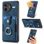 For Redmi K80 Pro / Poco F7 Ultra Retro Skin-feel Ring Card Wallet Phone Case(Blue)