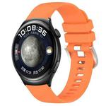 For Huawei Watch 4 22mm Liquid Glossy Silver Buckle Silicone Watch Band(Orange)