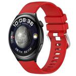 For Huawei Watch 4 22mm Liquid Glossy Silver Buckle Silicone Watch Band(Red)