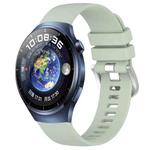 For Huawei Watch 4 Pro 22mm Liquid Glossy Silver Buckle Silicone Watch Band(Green)