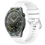 For Huawei Watch GT3 SE 22mm Liquid Glossy Silver Buckle Silicone Watch Band(White)