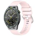 For Huawei Watch GT3 SE 22mm Liquid Glossy Silver Buckle Silicone Watch Band(Pink)