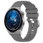 For Huawei Watch GT3 Pro 46mm 22mm Liquid Glossy Silver Buckle Silicone Watch Band(Dark Gray)