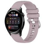 For Huawei Watch 3 22mm Liquid Glossy Silver Buckle Silicone Watch Band(Purple)