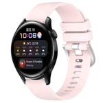 For Huawei Watch 3 22mm Liquid Glossy Silver Buckle Silicone Watch Band(Pink)