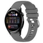 For Huawei Watch 3 22mm Liquid Glossy Silver Buckle Silicone Watch Band(Dark Gray)