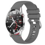 For Huawei Watch GT2 46mm 22mm Liquid Glossy Silver Buckle Silicone Watch Band(Dark Gray)