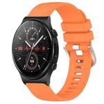 For Huawei Watch GT2 Pro 22mm Liquid Glossy Silver Buckle Silicone Watch Band(Orange)