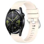 For Huawei Watch GT3 42mm 20mm Liquid Glossy Silver Buckle Silicone Watch Band(Starlight Color)