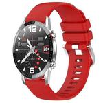 For Huawei Watch GT2 42mm 20mm Liquid Glossy Silver Buckle Silicone Watch Band(Red)