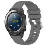 For Huawei Watch 2 20mm Liquid Glossy Silver Buckle Silicone Watch Band(Dark Gray)