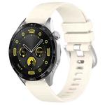 For Huawei Watch GT4 41mm 18mm Liquid Glossy Silver Buckle Silicone Watch Band(Starlight Color)