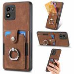 For vivo Y01 Retro Skin-feel Ring Card Wallet Phone Case(Brown)
