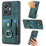 For vivo Y55 Retro Skin-feel Ring Card Wallet Phone Case(Green)