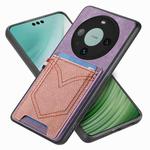 For Huawei Mate 60 Pro Denim Texture Leather Skin Phone Case with Card Slot(Purple)