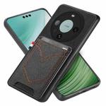 For Huawei Mate 60 Pro Denim Texture Leather Skin Phone Case with Card Slot(Black)