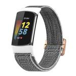 For Fitbit Charge 6 Elastic Nylon Braid Watch Band(Sea Shell)