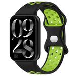 For Xiaomi Mi Band 8 Pro Dual Color Butterfly Buckle Silicone Watch Band(Black Green)