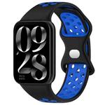 For Xiaomi Mi Band 8 Pro Dual Color Butterfly Buckle Silicone Watch Band(Black Blue)