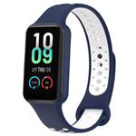 For Xiaomi Smart Band 8 Active Dual Color Breathable Sports Silicone Watch Band(Blue White)