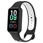 For Xiaomi Smart Band 8 Active Dual Color Breathable Sports Silicone Watch Band(Black White)