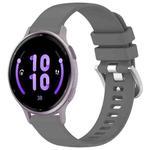 For Garmin Vivoactive 5 Liquid Glossy Silver Buckle Silicone Watch Band(Gray)