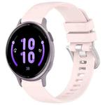 For Garmin Active5 Liquid Glossy Silver Buckle Silicone Watch Band(Pink)