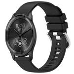 For Garmin VivoMove Trend Liquid Glossy Silver Buckle Silicone Watch Band(Black)