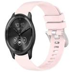 For Garmin VivoMove Trend Liquid Glossy Silver Buckle Silicone Watch Band(Pink)