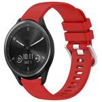 For Garmin Vivomove Sport Liquid Glossy Silver Buckle Silicone Watch Band(Red)