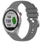 For Garmin Approach S40 Liquid Glossy Silver Buckle Silicone Watch Band(Gray)