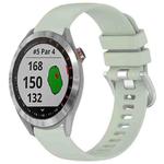 For Garmin Approach S40 Liquid Glossy Silver Buckle Silicone Watch Band(Green)