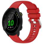 For Garmin Forerunner 158 / 55 Liquid Glossy Silver Buckle Silicone Watch Band(Red)