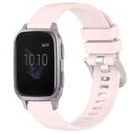 For Garmin Venu / Venu SQ Liquid Glossy Silver Buckle Silicone Watch Band(Pink)