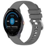 For Garmin Vivoactive3 / 3 Music Liquid Glossy Silver Buckle Silicone Watch Band(Gray)