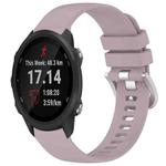 For Garmin Forerunner245 / 245 Music Liquid Glossy Silver Buckle Silicone Watch Band(Purple)