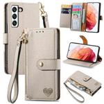 For Samsung Galaxy A54 5G Love Zipper Lanyard Leather Phone Case(White)