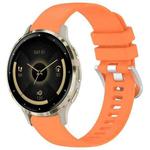 For Garmin Venu 3S Liquid Glossy Silver Buckle Silicone Watch Band(Orange)