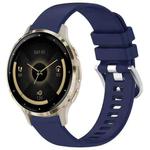 For Garmin Venu 3S Liquid Glossy Silver Buckle Silicone Watch Band(Dark Blue)
